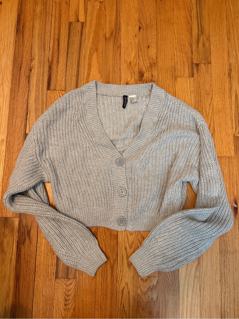 Cropped Grey Cardigan